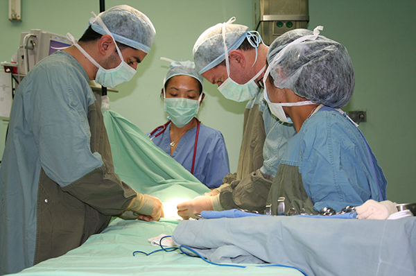 Dr. Barnes performing pediatric surgery in Guatemala